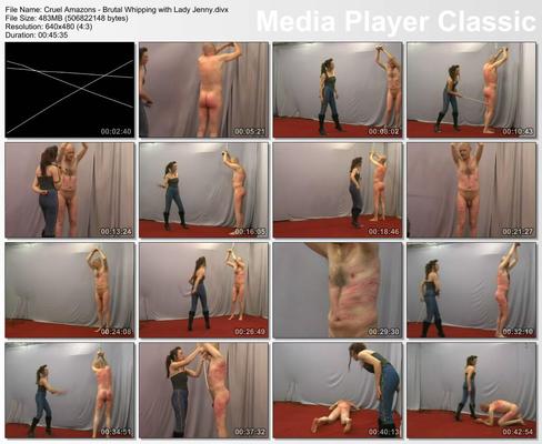 [483 MB] [Cruel Amazons] Brutal Whipping with Lady Jenny / Merciless flogging Lady Jenny [femdom, CamRip]