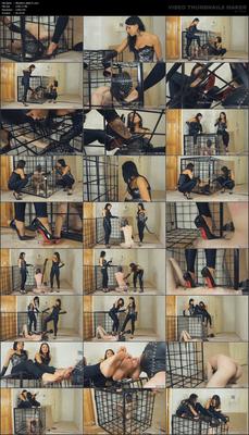 [1.22 GB] [FEMDOMSESSIONS.com] MEGAN & JANA - "Caged servant worships feet" [2012, Femdom, Smoking, Sadism & Masochism, Trampling, Spanking, Foot Fetish, Humiliating, SiteRip, 720p]